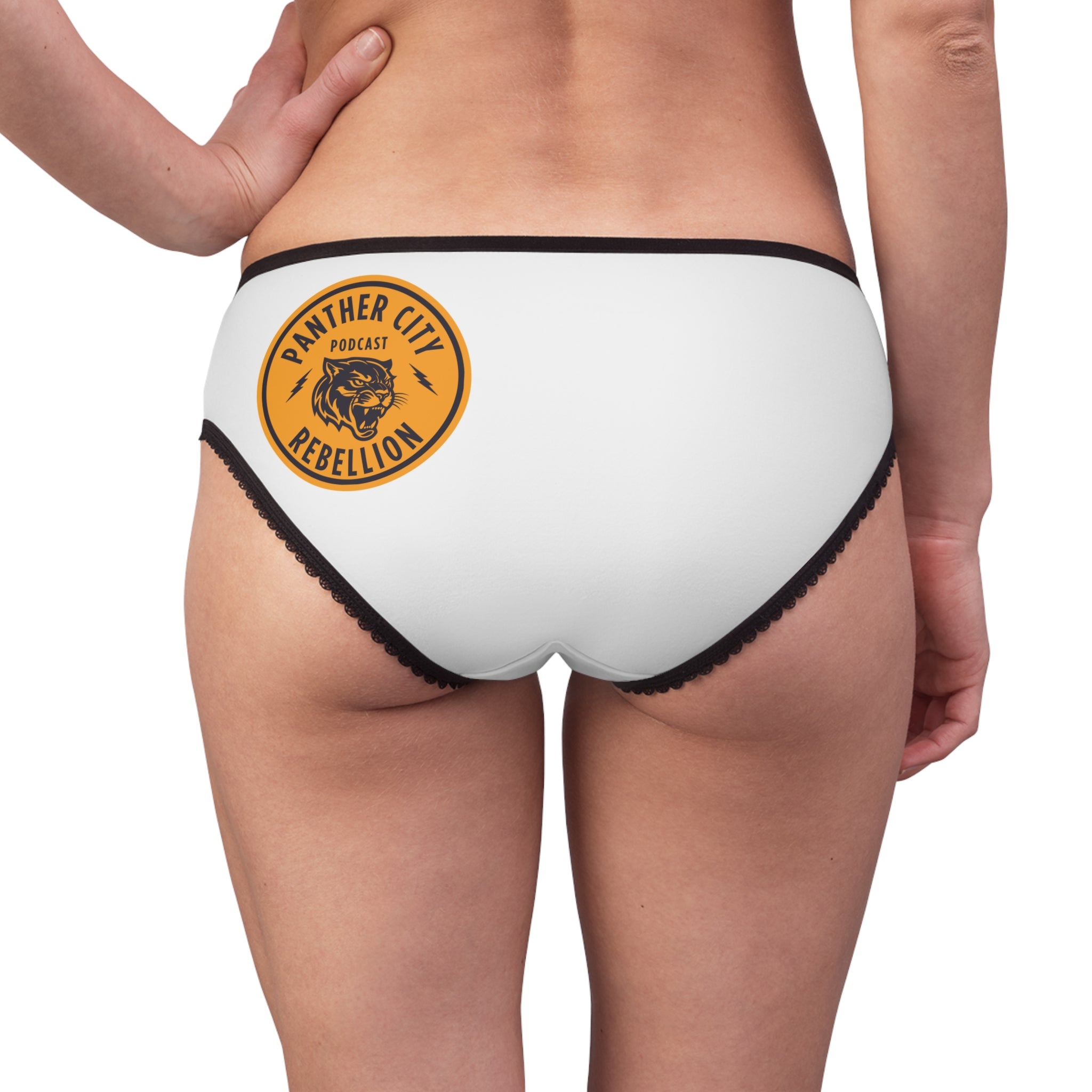 Panther City Rebellion Women's Briefs — Logo Lace-Trim Cotton Underwear