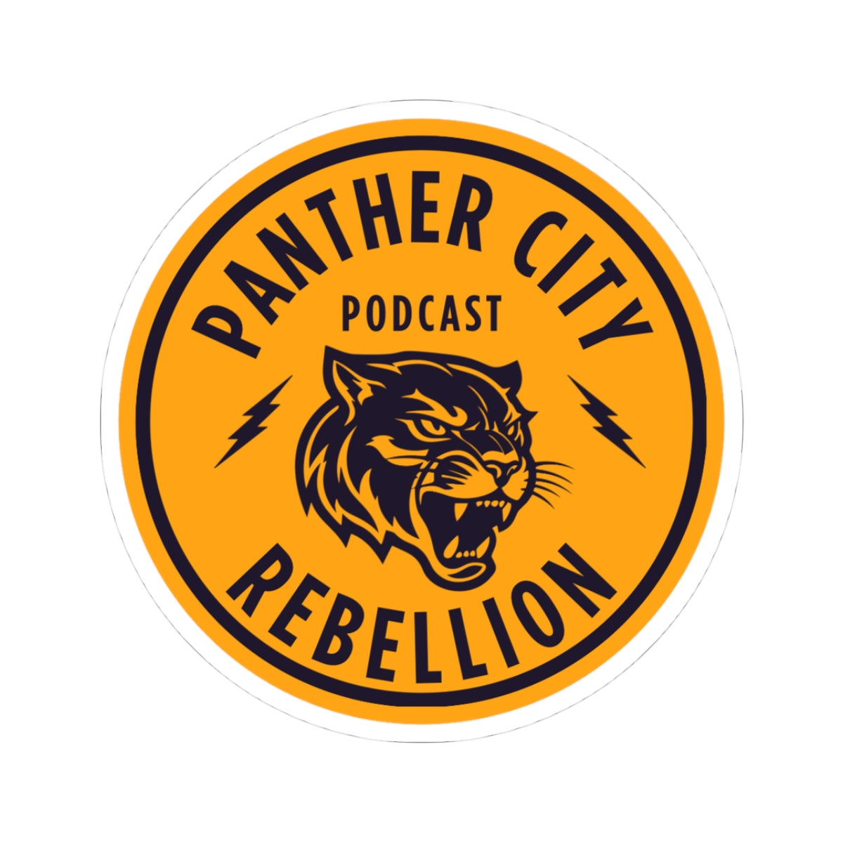 Panther City Rebellion Podcast Sticker — Round Kiss-Cut Decal